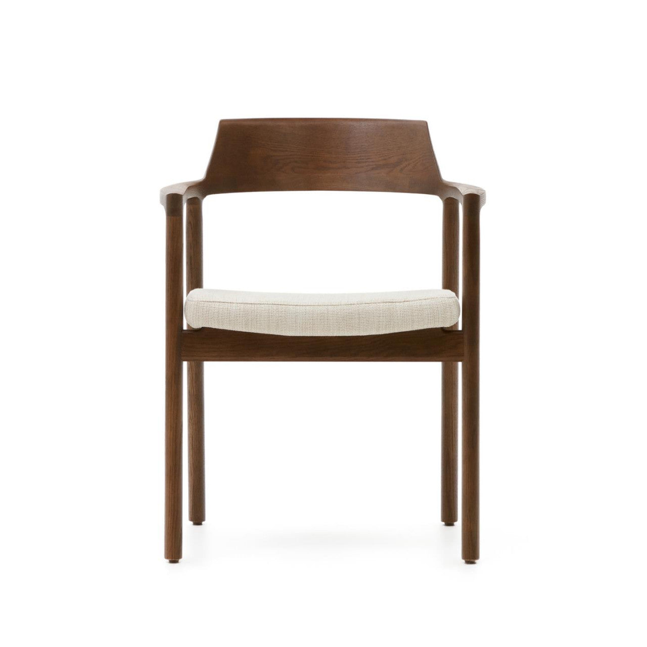 Scaun exterior dining crem/maro inchis din lemn Alocs Kave Home