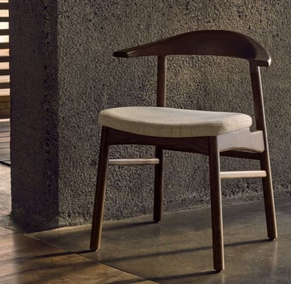 Scaun exterior dining crem/maro inchis din lemn Timons Kave Home
