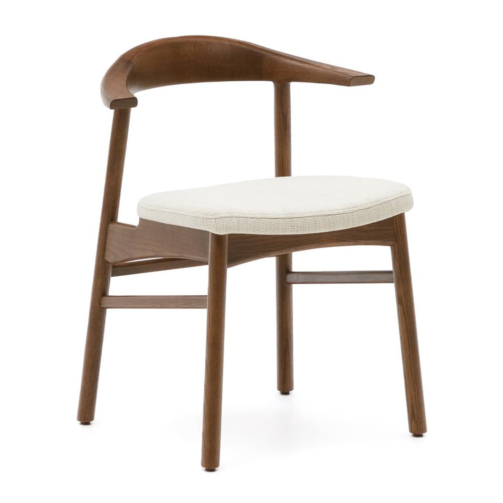 Scaun exterior dining crem/maro inchis din lemn Timons Kave Home