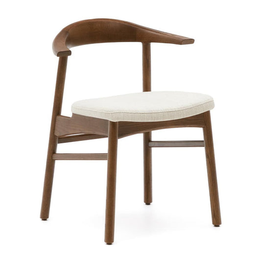 Scaun exterior dining crem/maro inchis din lemn Timons Kave Home