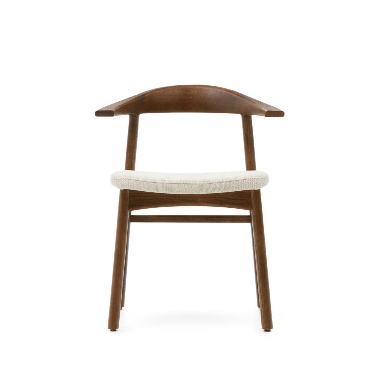 Scaun exterior dining crem/maro inchis din lemn Timons Kave Home