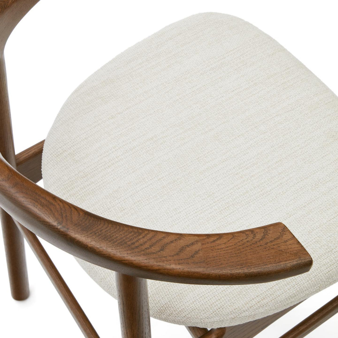 Scaun exterior dining crem/maro inchis din lemn Timons Kave Home
