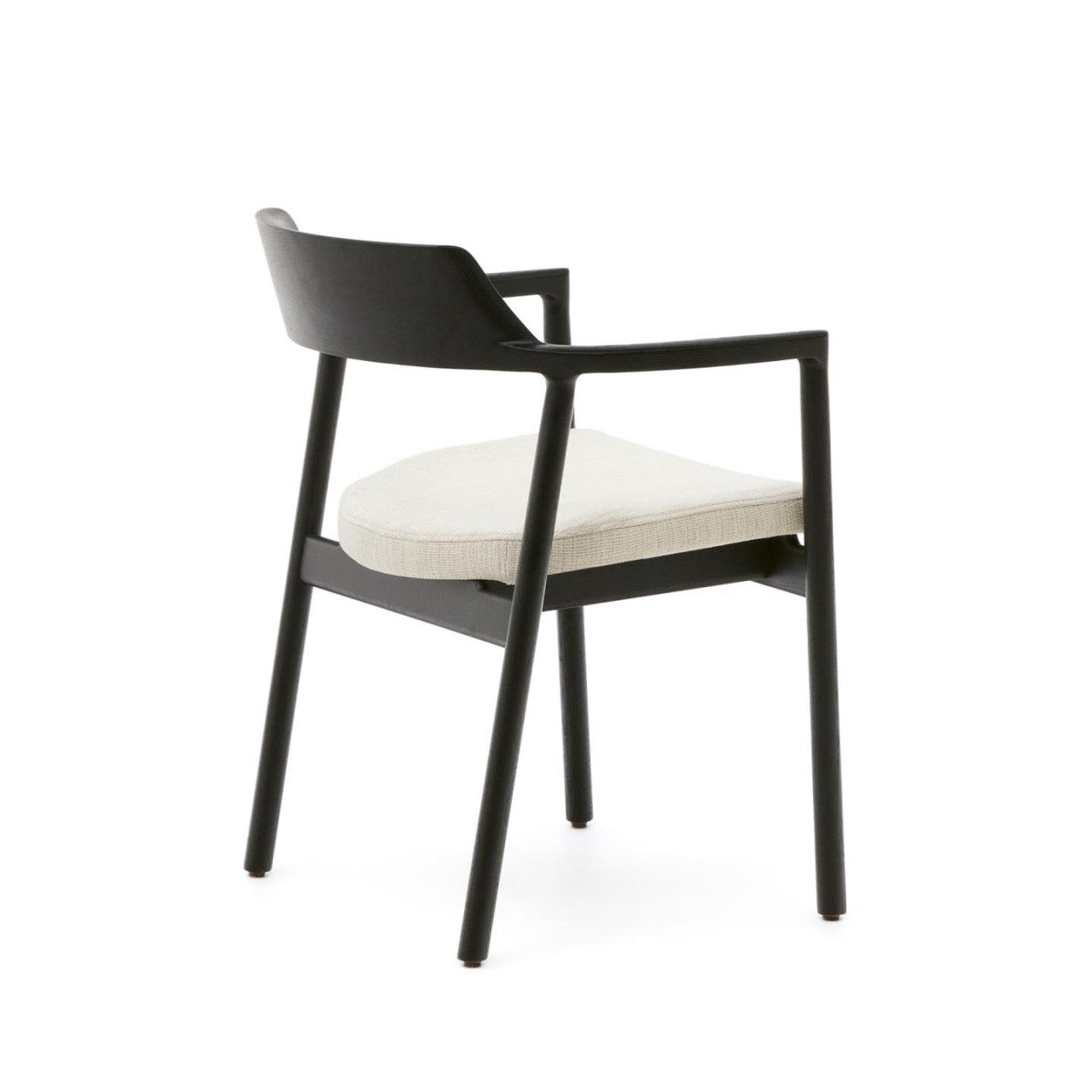 Scaun exterior dining crem/negru din lemn Alocs Kave Home
