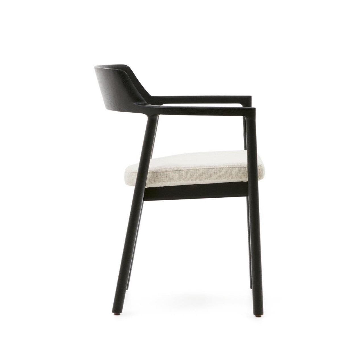 Scaun exterior dining crem/negru din lemn Alocs Kave Home