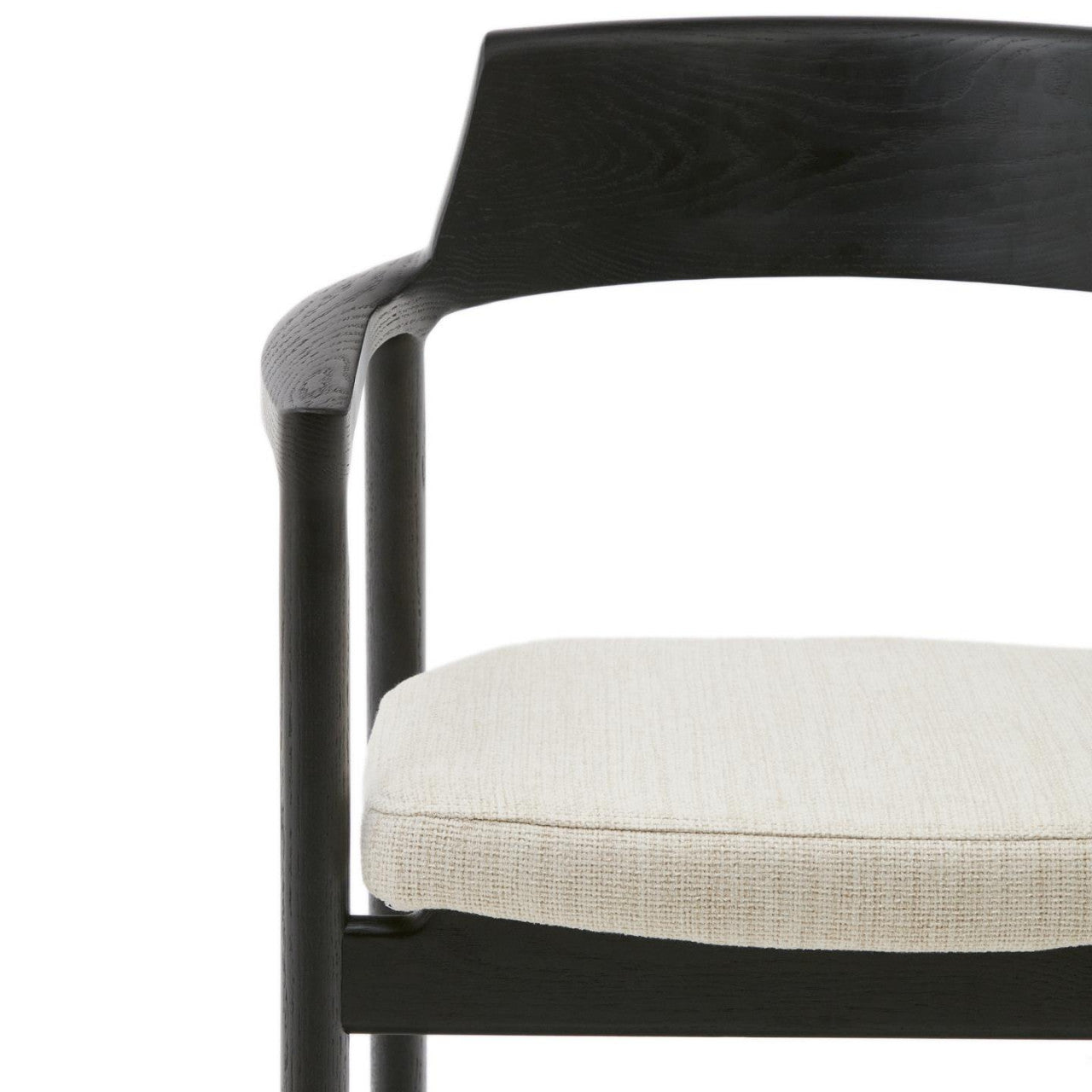 Scaun exterior dining crem/negru din lemn Alocs Kave Home