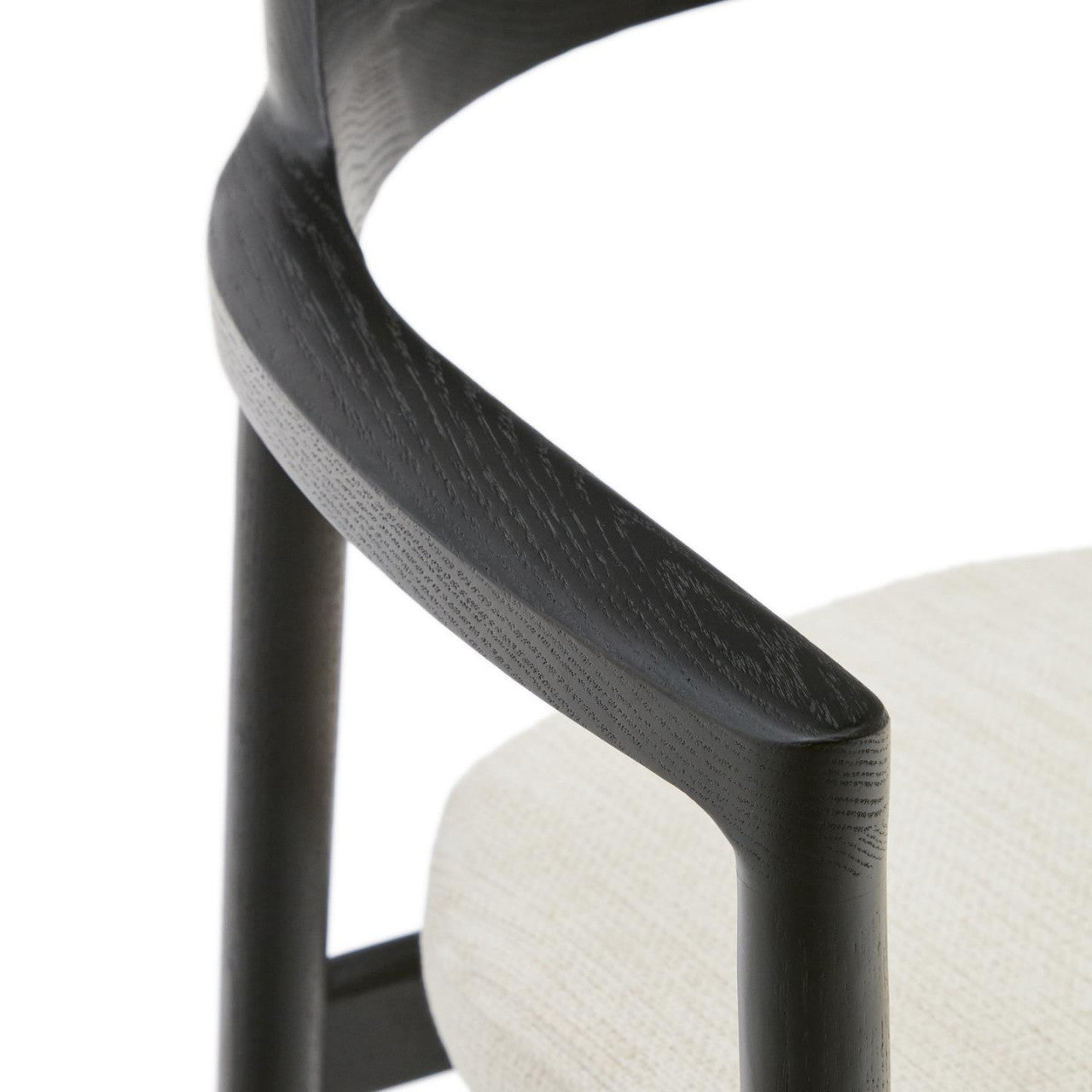 Scaun exterior dining crem/negru din lemn Alocs Kave Home