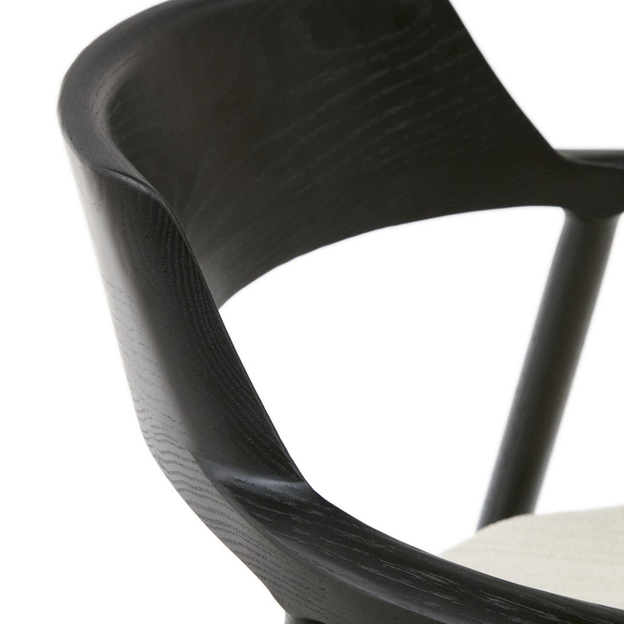 Scaun exterior dining crem/negru din lemn Alocs Kave Home