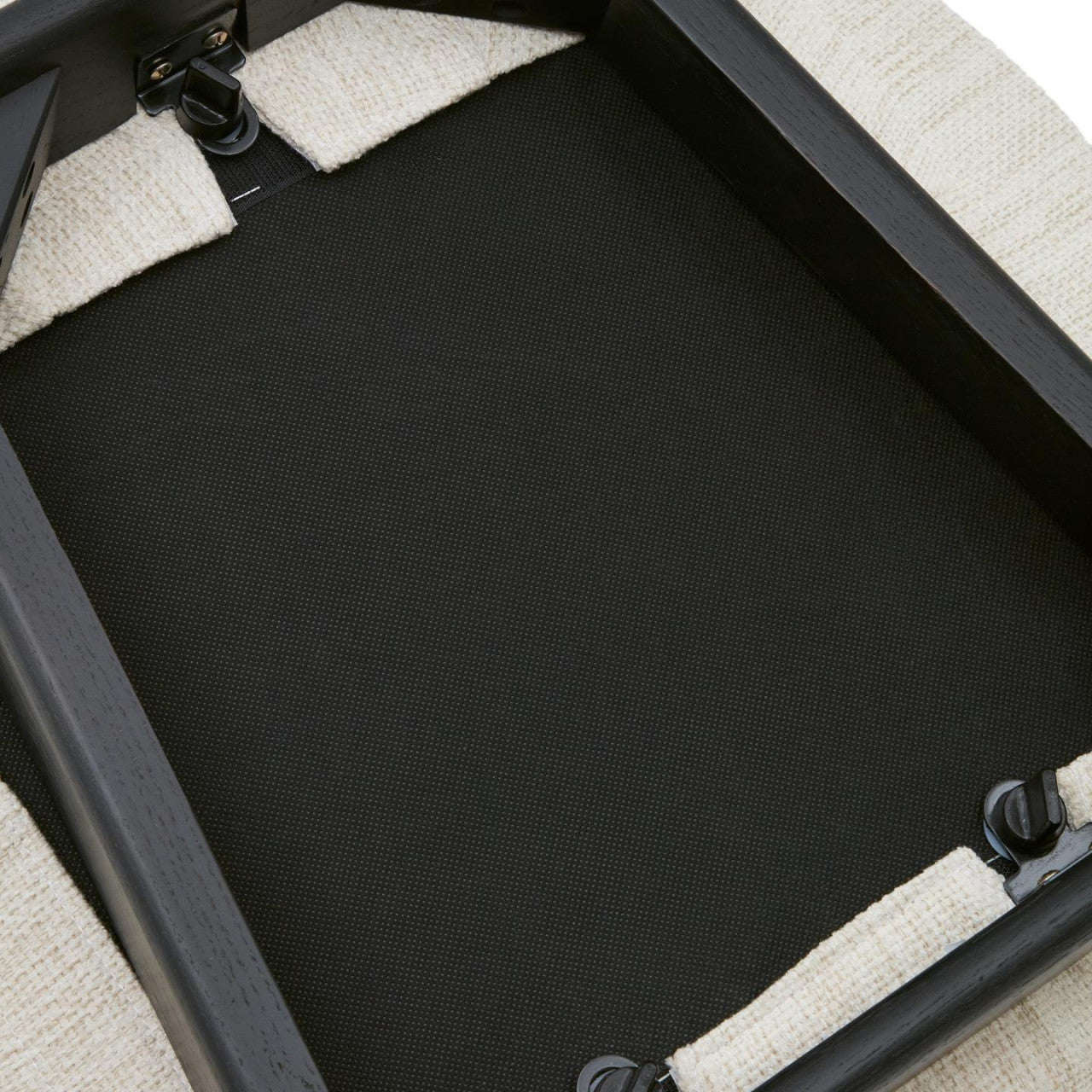 Scaun exterior dining crem/negru din lemn Alocs Kave Home