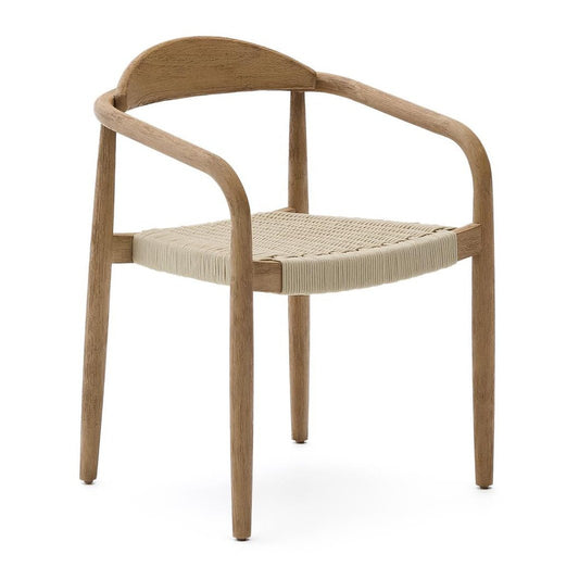 Scaun exterior dining ecru din lemn Nina Kave Home