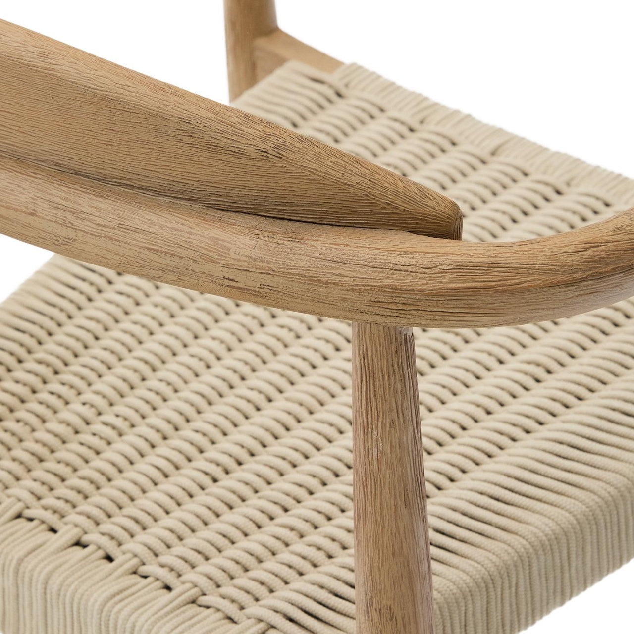 Scaun exterior dining ecru din lemn Nina Kave Home
