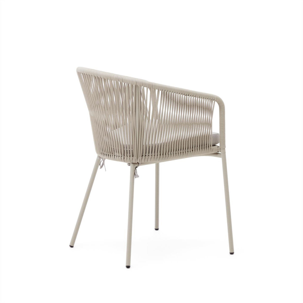 Scaun exterior dining ecru din metal Yanet Kave Home