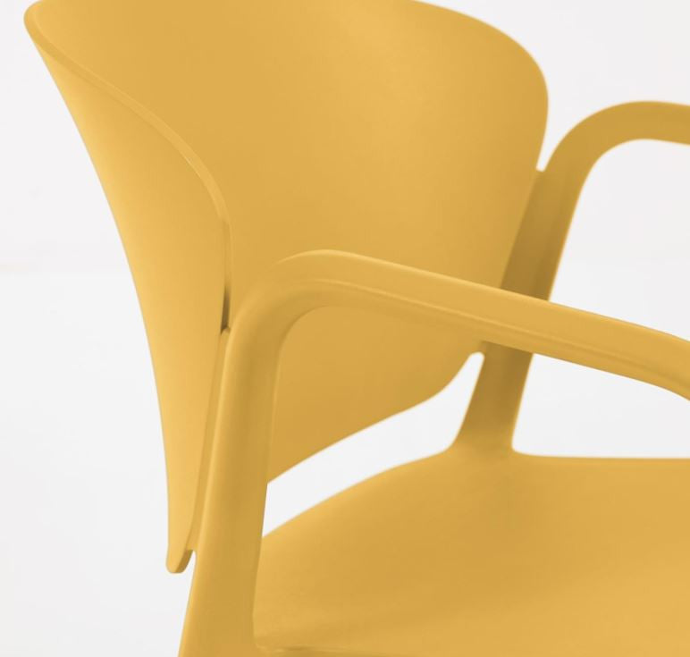 Scaun exterior dining galben din plastic Ania Kave Home