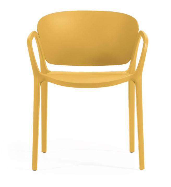 Scaun exterior dining galben din plastic Ania Kave Home