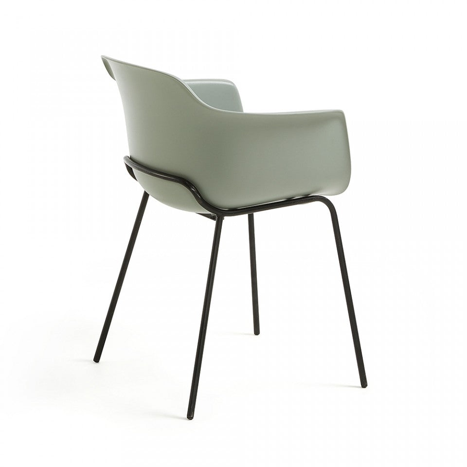 Scaun exterior dining gri din metal Khasumi Kave Home
