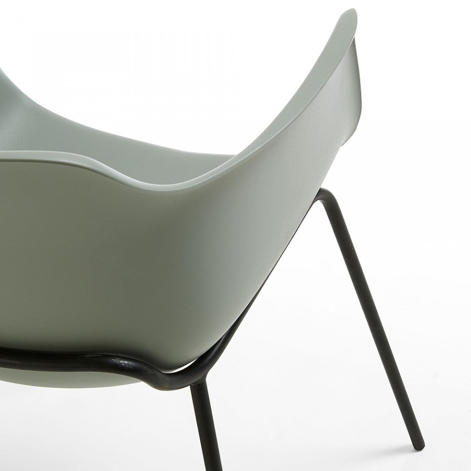 Scaun exterior dining gri din metal Khasumi Kave Home
