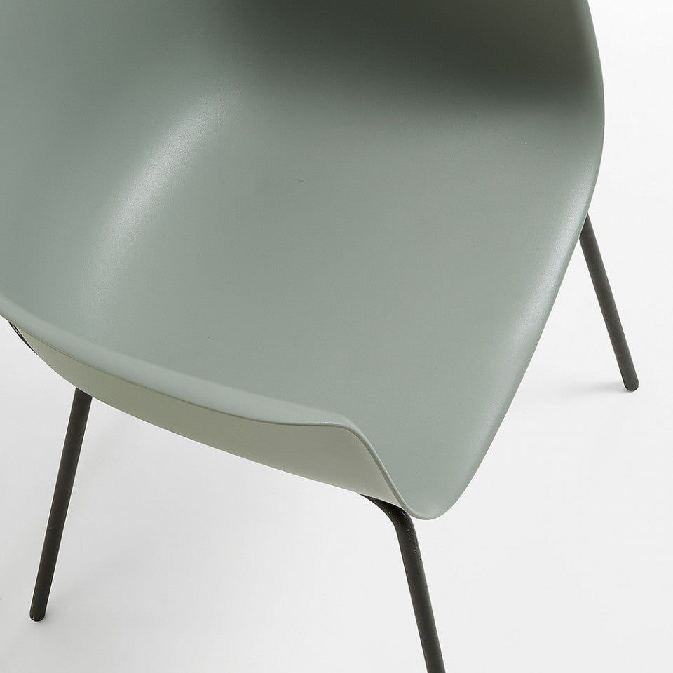 Scaun exterior dining gri din metal Khasumi Kave Home