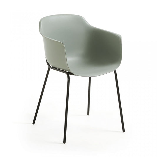 Scaun exterior dining gri din metal Khasumi Kave Home