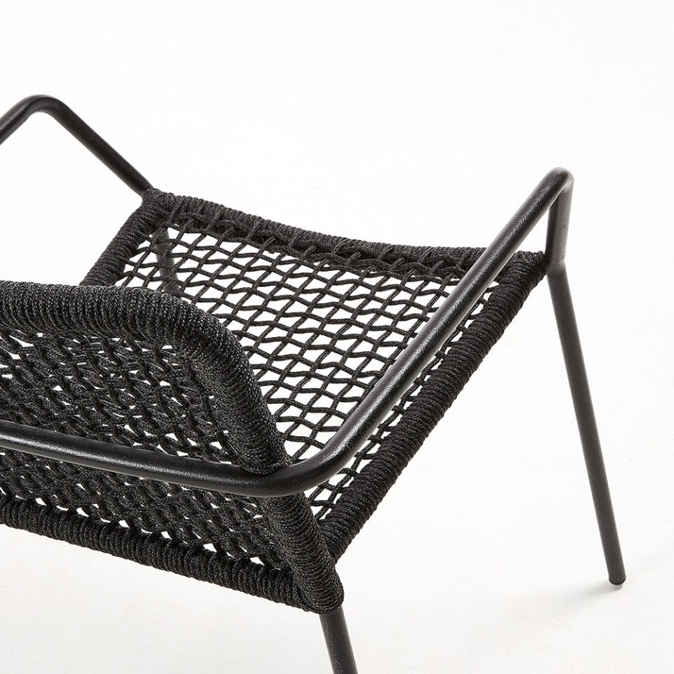Scaun exterior dining gri inchis din metal Boomer Kave Home