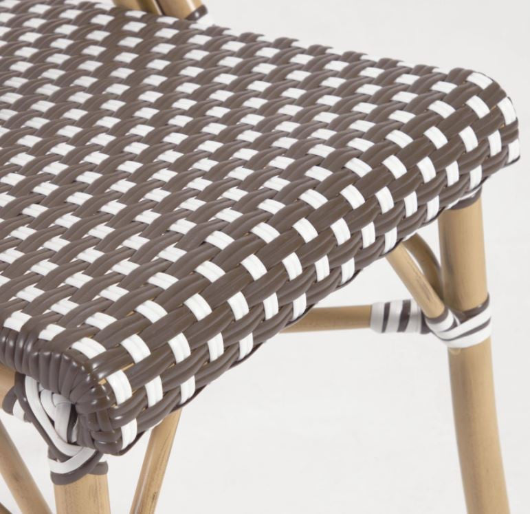 Scaun exterior dining maro/alb din metal Marilyn Kave Home
