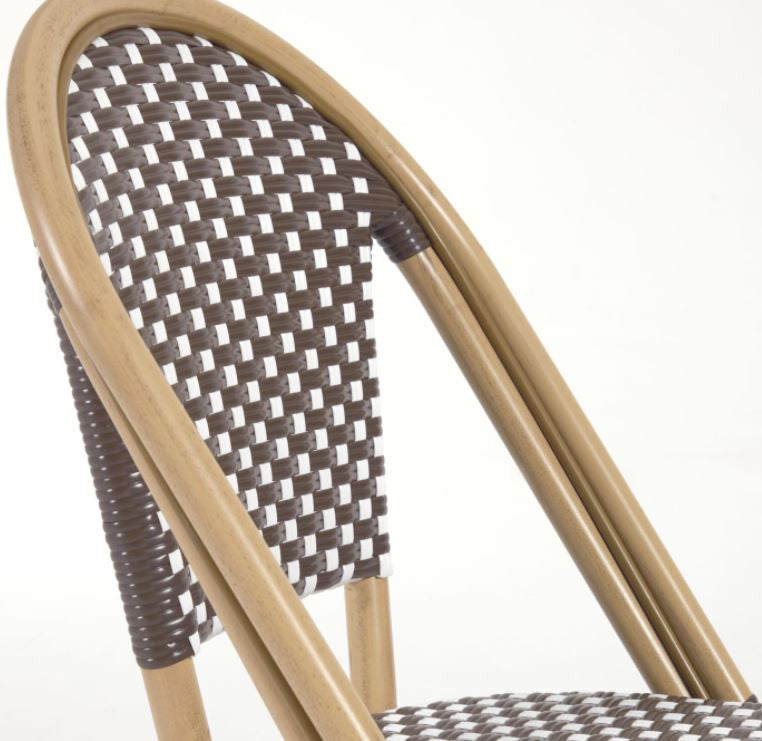 Scaun exterior dining maro/alb din metal Marilyn Kave Home
