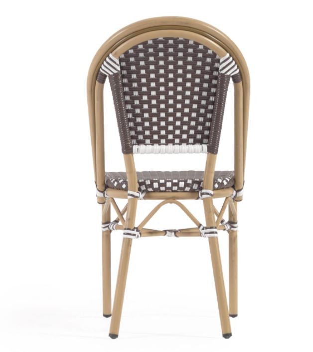 Scaun exterior dining maro/alb din metal Marilyn Kave Home