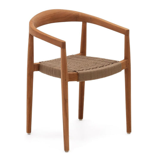 Scaun exterior dining maro/bej din lemn Ydalia Kave Home