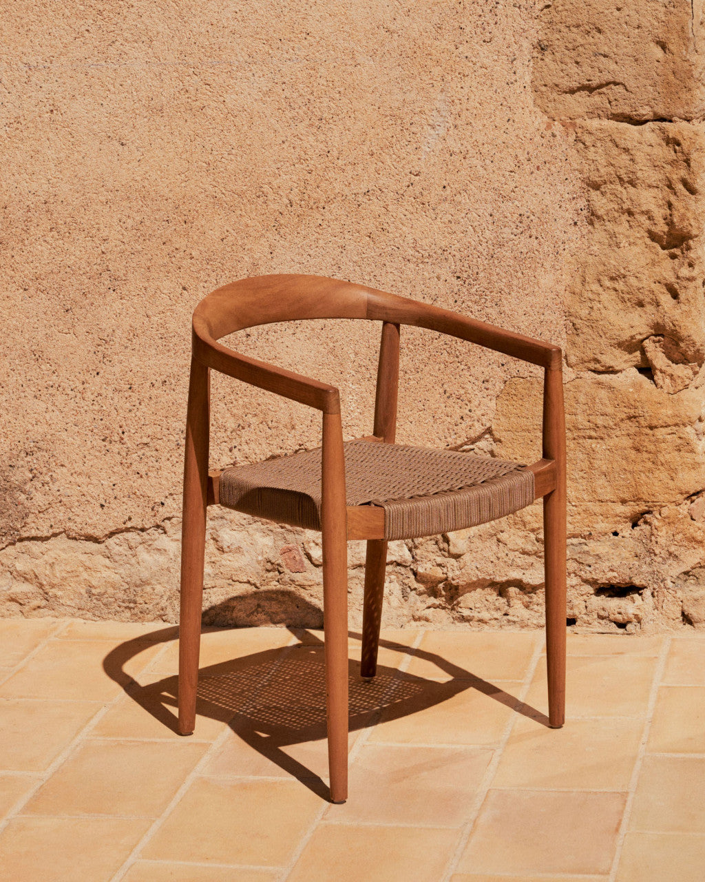 Scaun exterior dining maro/bej din lemn Ydalia Kave Home