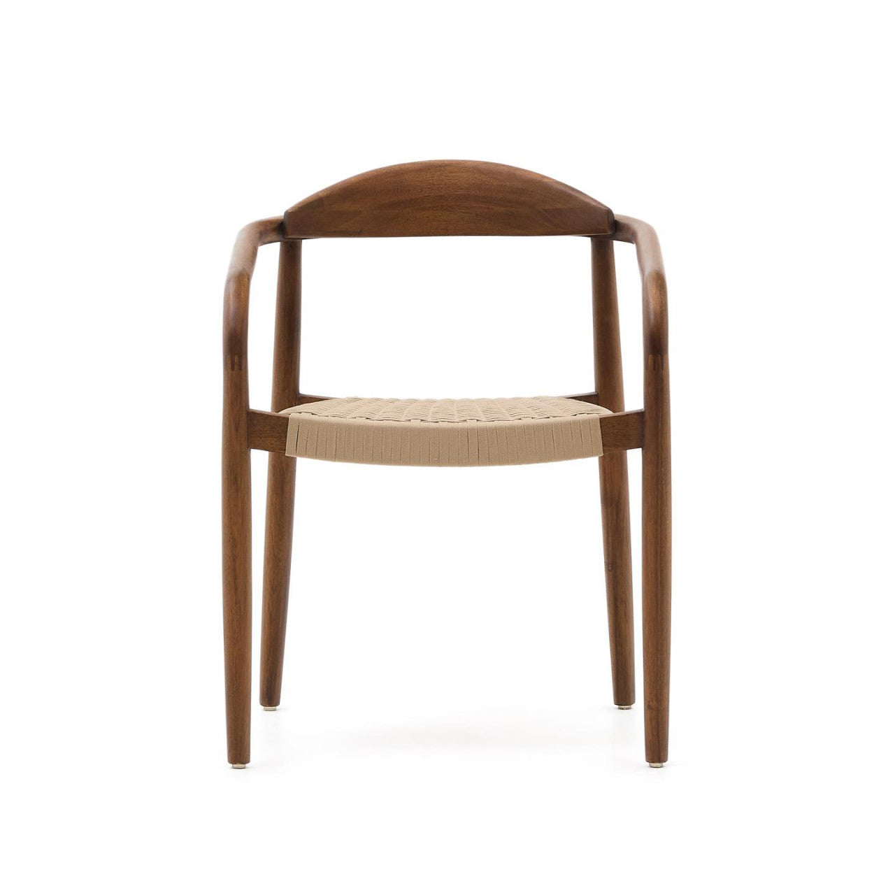 Scaun exterior dining maro/crem din lemn Nina Kave Home