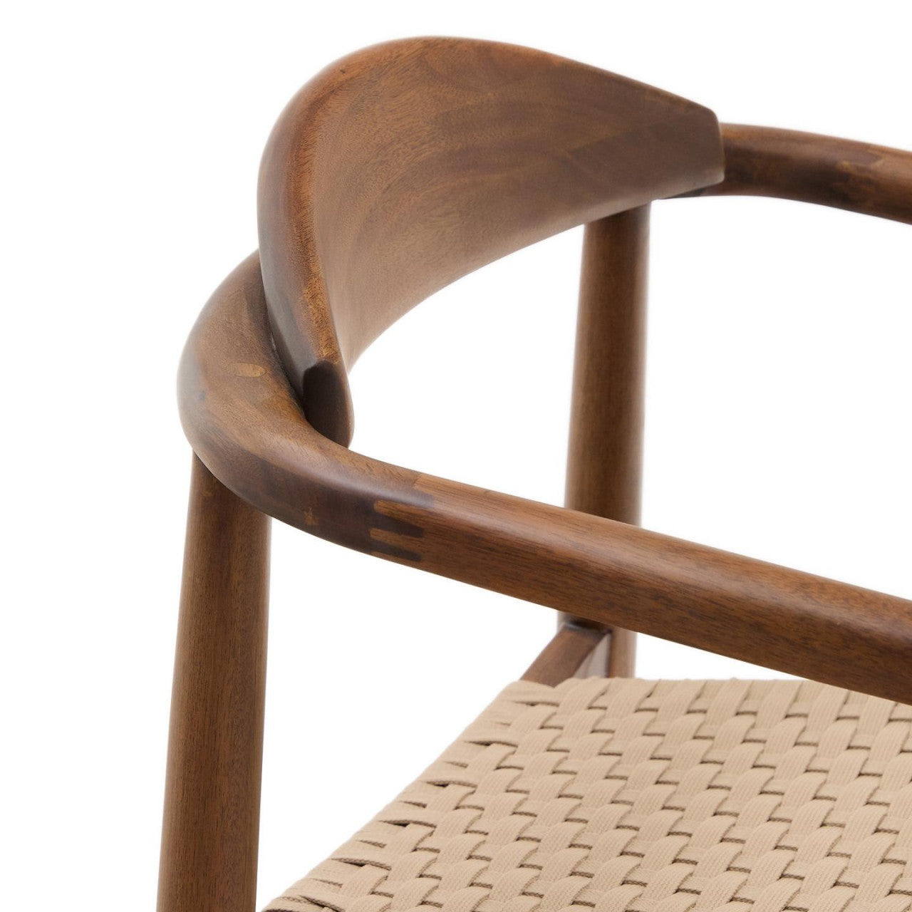 Scaun exterior dining maro/crem din lemn Nina Kave Home
