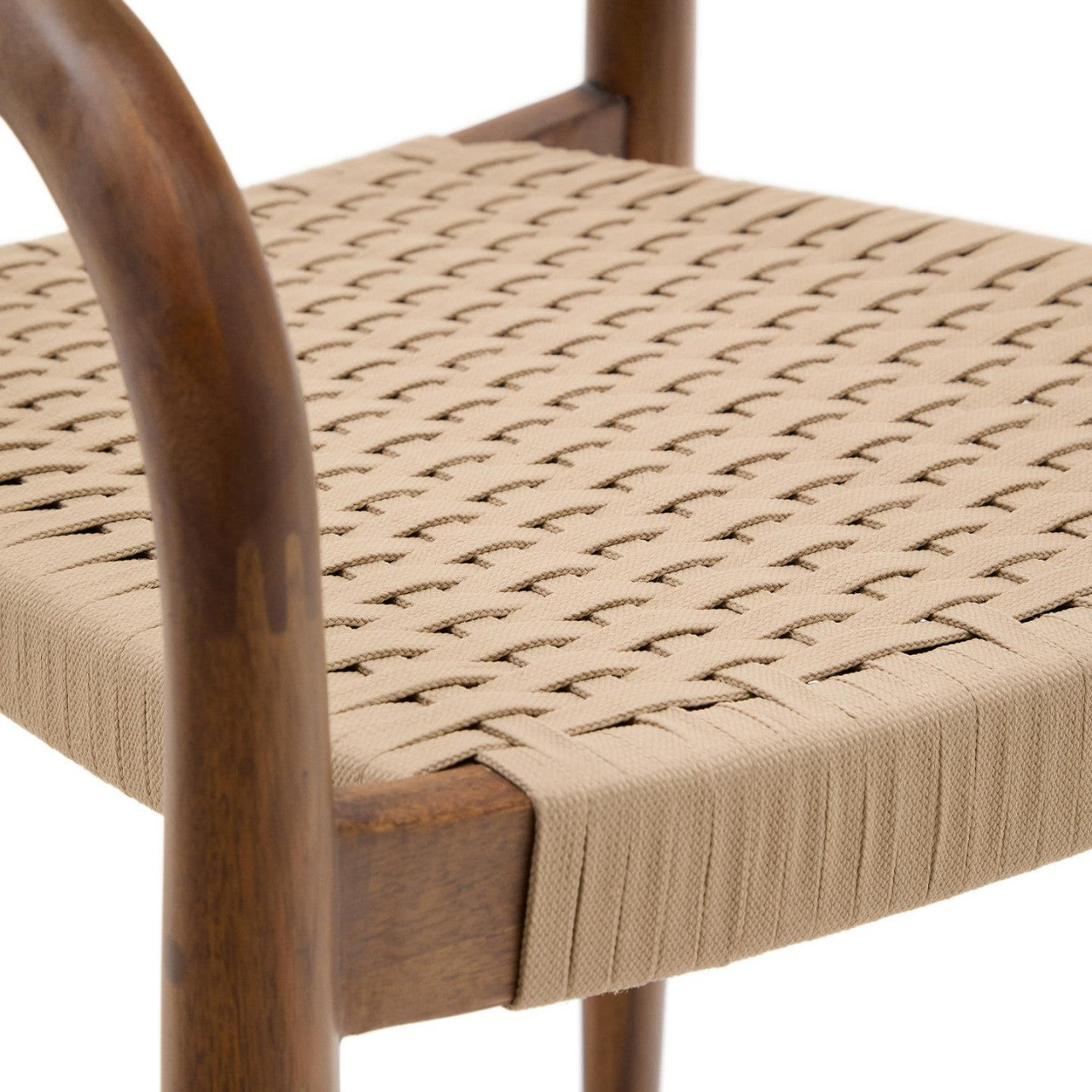 Scaun exterior dining maro/crem din lemn Nina Kave Home