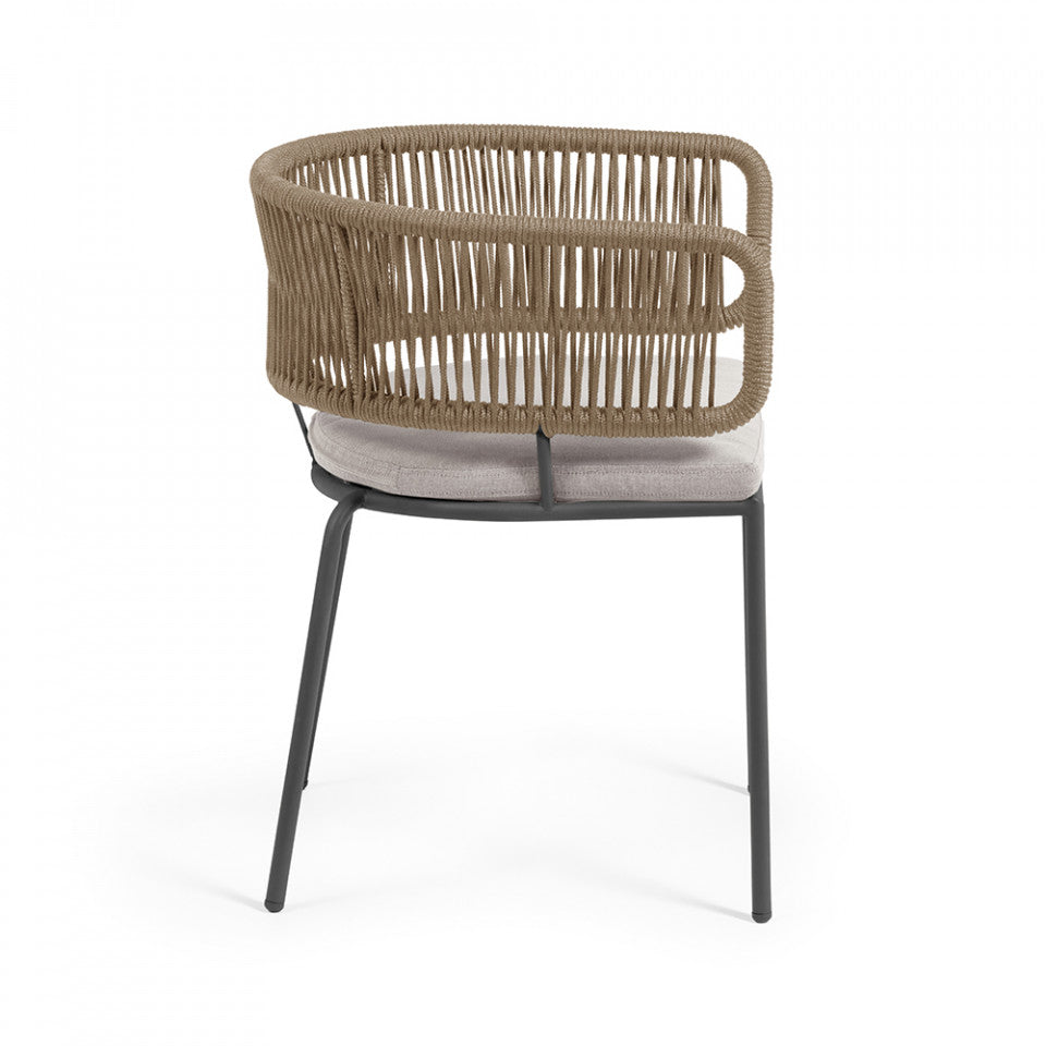 Scaun exterior dining maro deschis din metal Nadin Kave Home