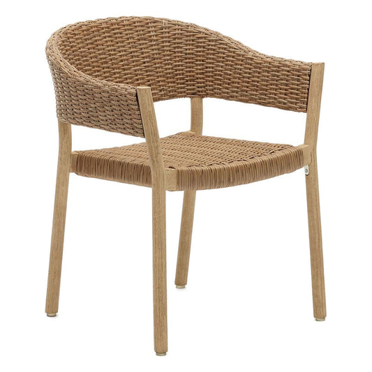 Scaun exterior dining maro din lemn Polar Kave Home