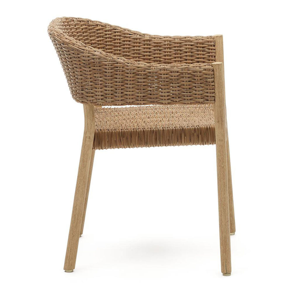 Scaun exterior dining maro din lemn Polar Kave Home