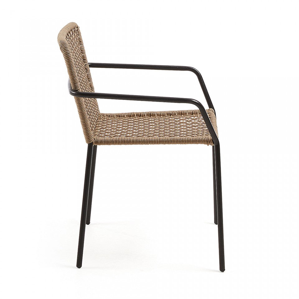 Scaun exterior dining maro din metal Boomer Kave Home