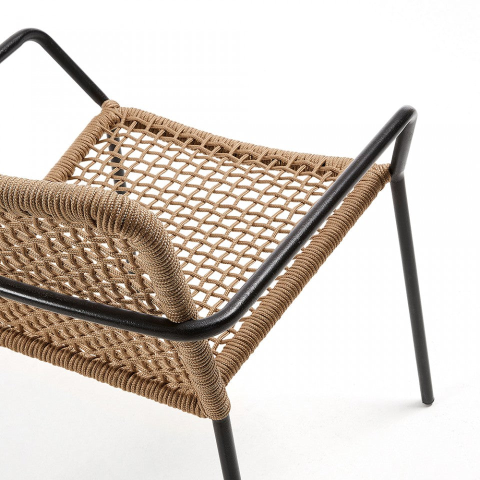 Scaun exterior dining maro din metal Boomer Kave Home