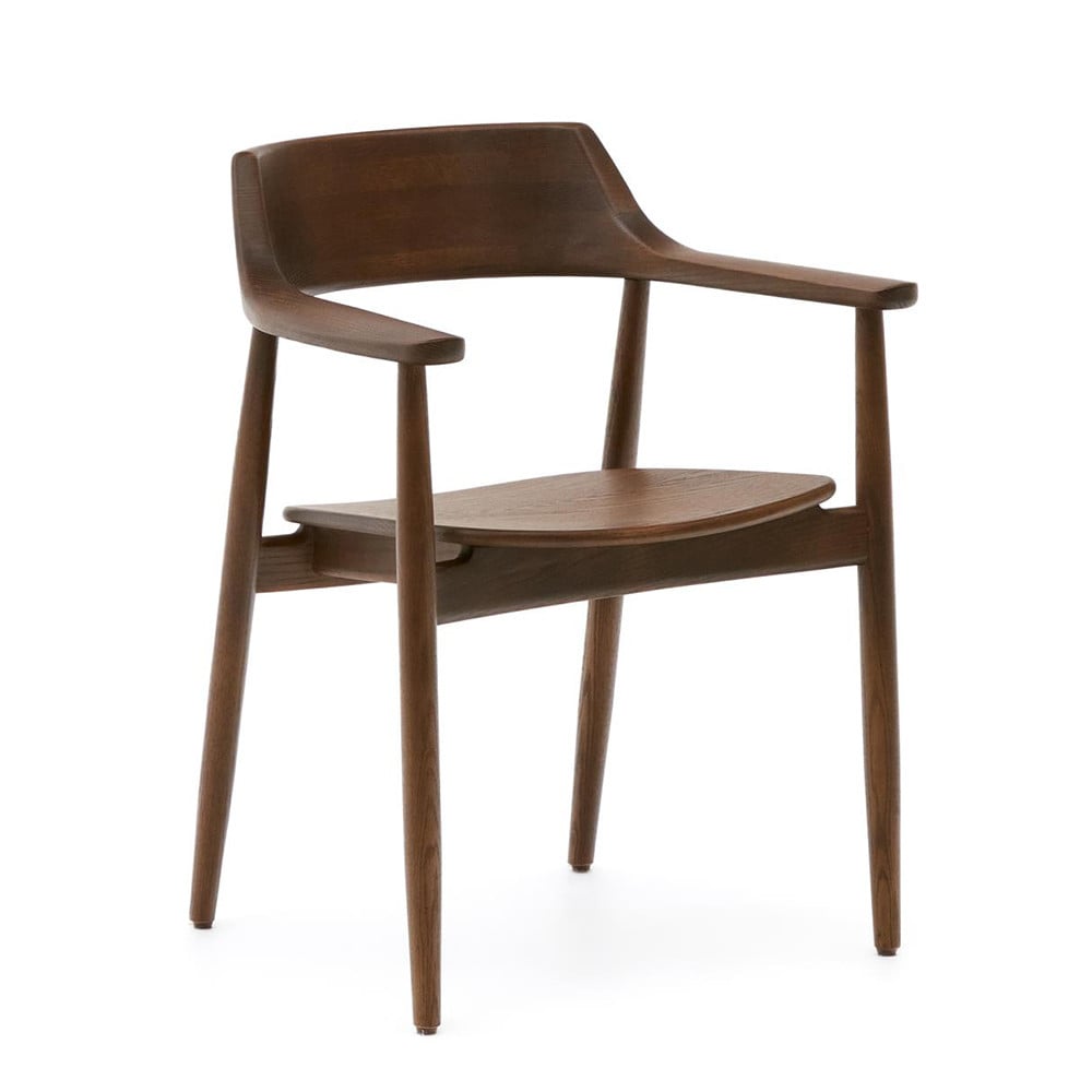 Scaun exterior dining maro inchis din lemn Fondes Kave Home