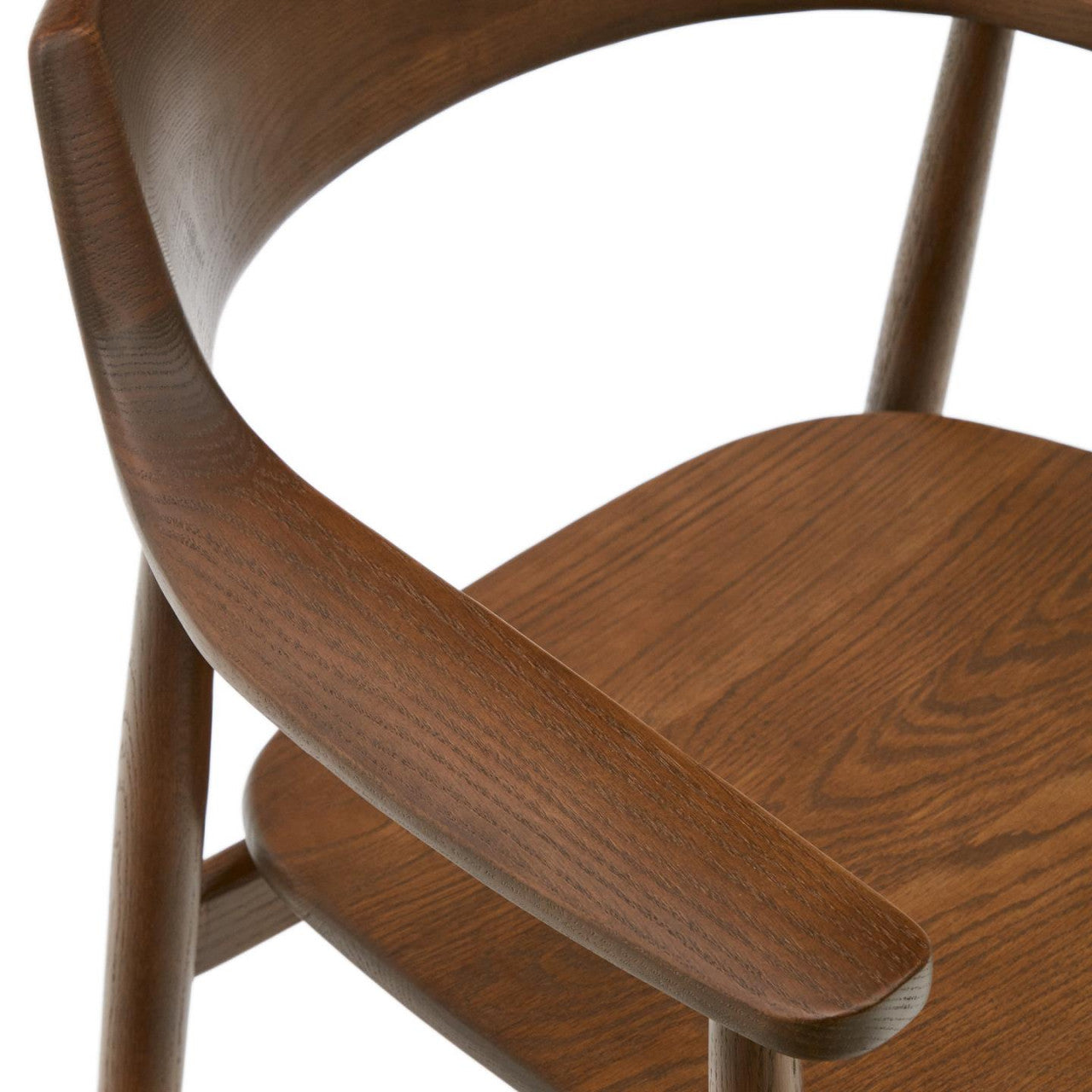 Scaun exterior dining maro inchis din lemn Fondes Kave Home