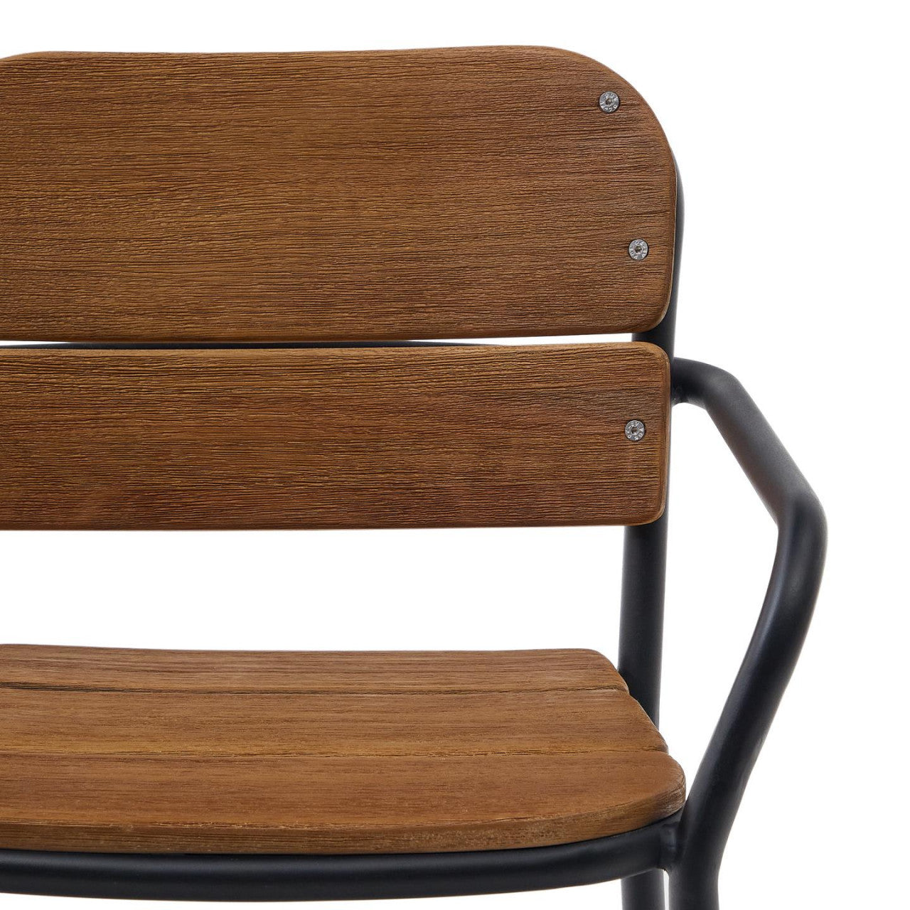 Scaun exterior dining maro/negru din lemn Algueret Kave Home