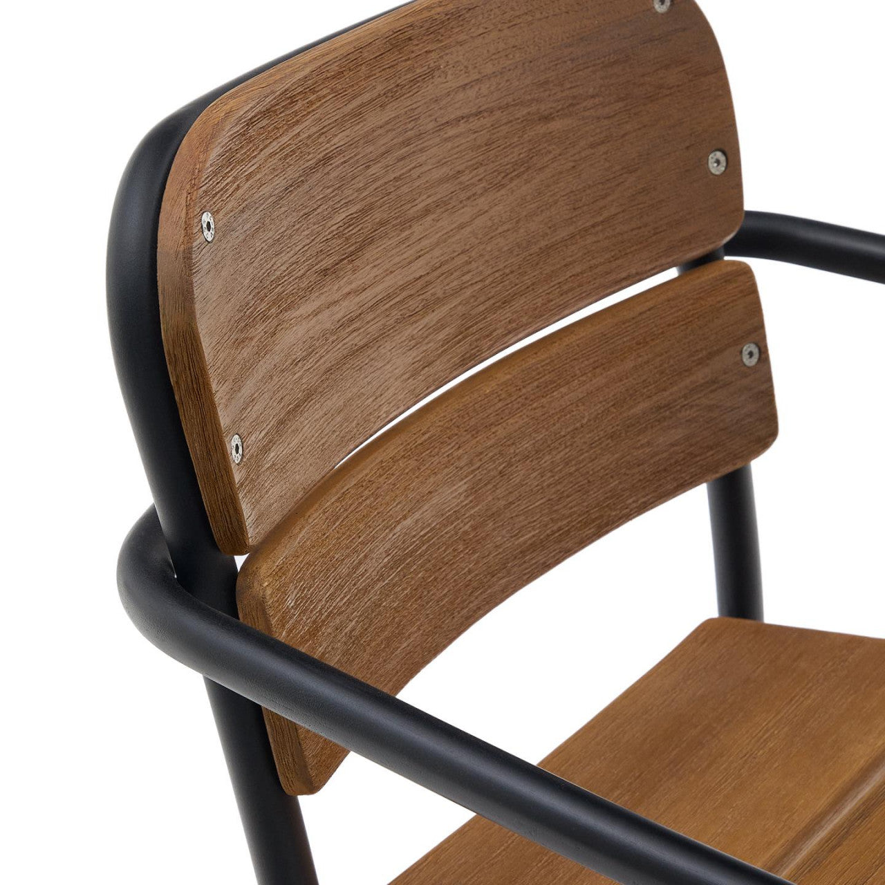 Scaun exterior dining maro/negru din lemn Algueret Kave Home
