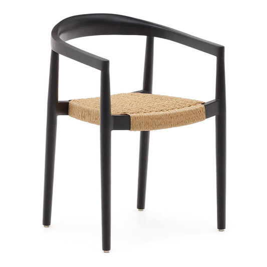 Scaun exterior dining maro/negru din lemn Ydalia Kave Home