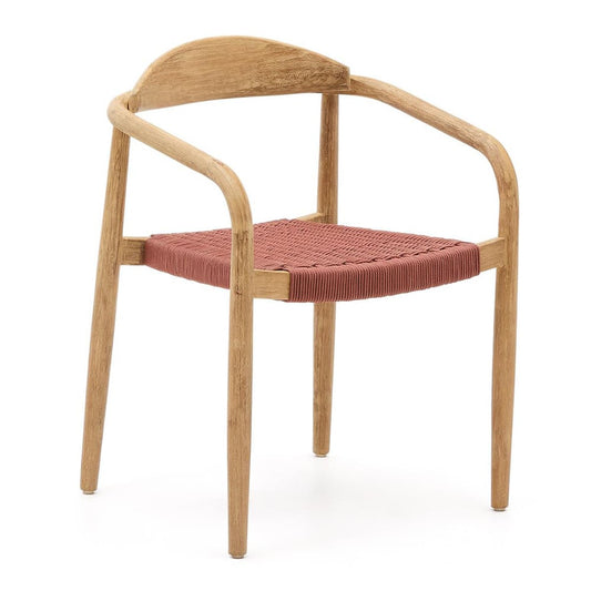Scaun exterior dining maro teracota din lemn Nina Kave Home