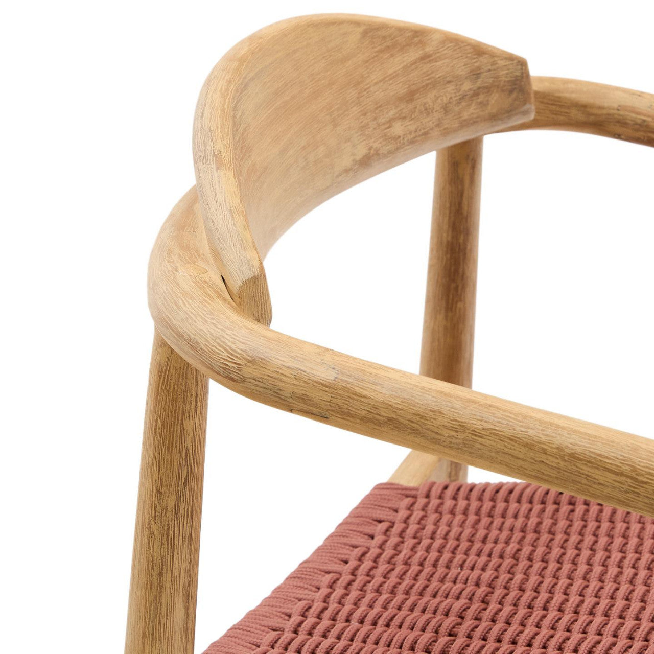 Scaun exterior dining maro teracota din lemn Nina Kave Home