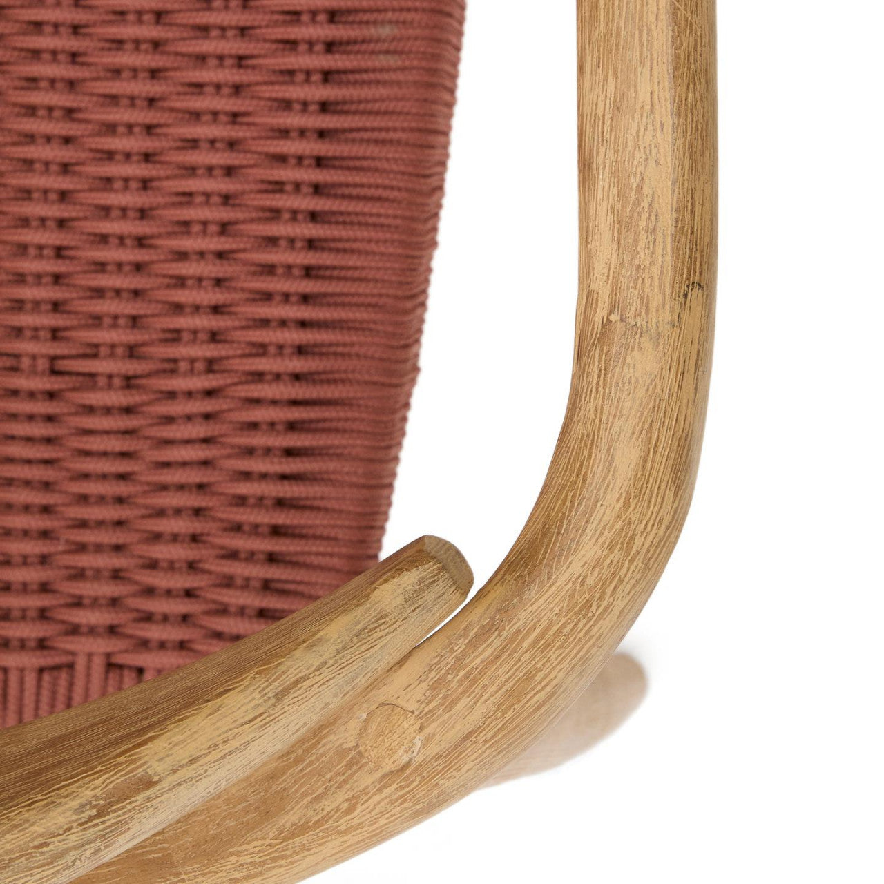 Scaun exterior dining maro teracota din lemn Nina Kave Home