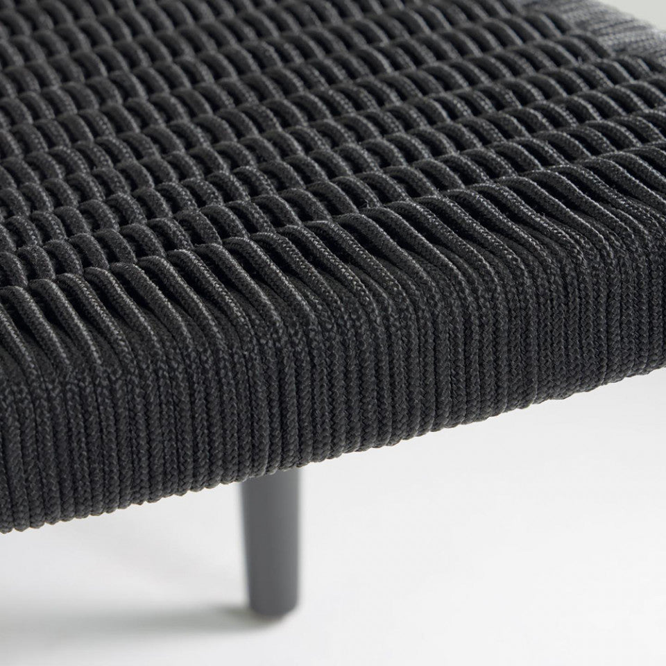 Scaun exterior dining negru din lemn Nina Kave Home
