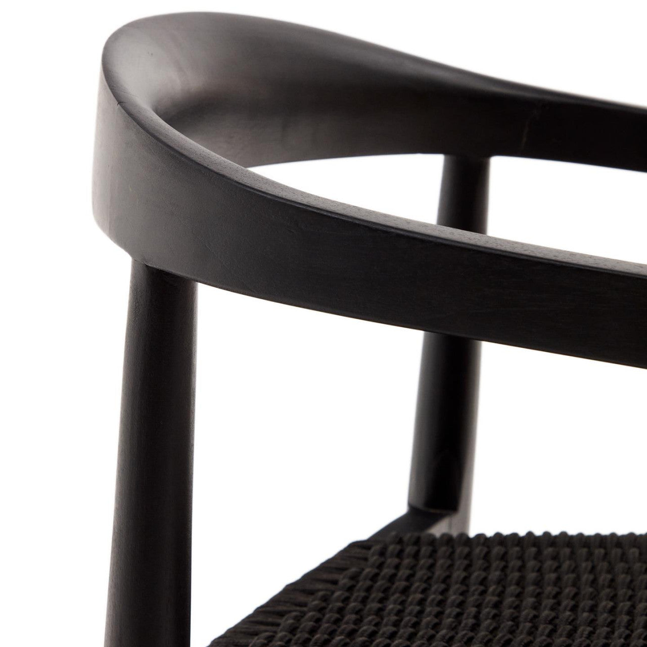 Scaun exterior dining negru din lemn Ydalia Kave Home
