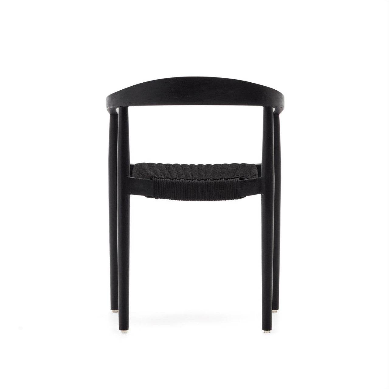 Scaun exterior dining negru din lemn Ydalia Kave Home