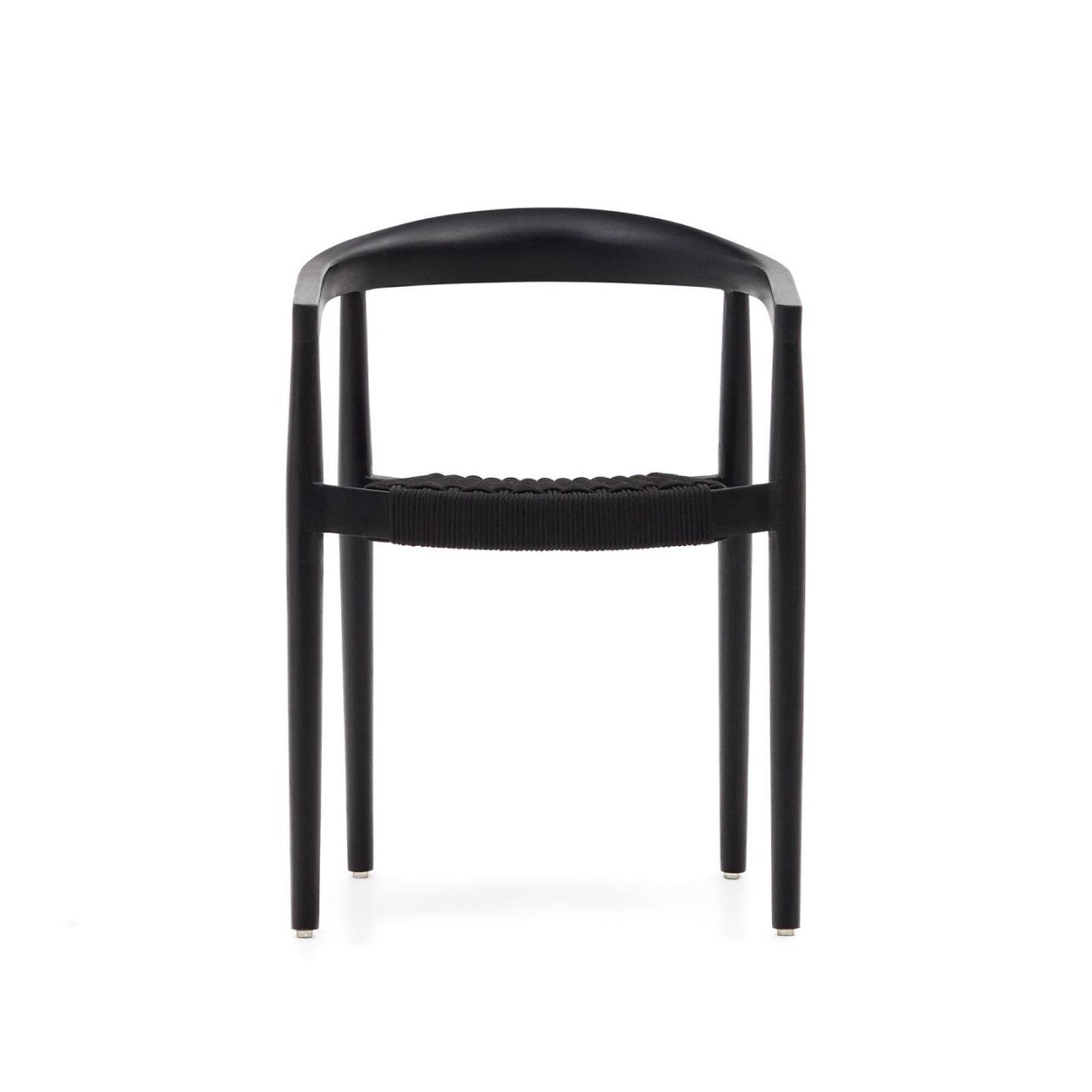 Scaun exterior dining negru din lemn Ydalia Kave Home
