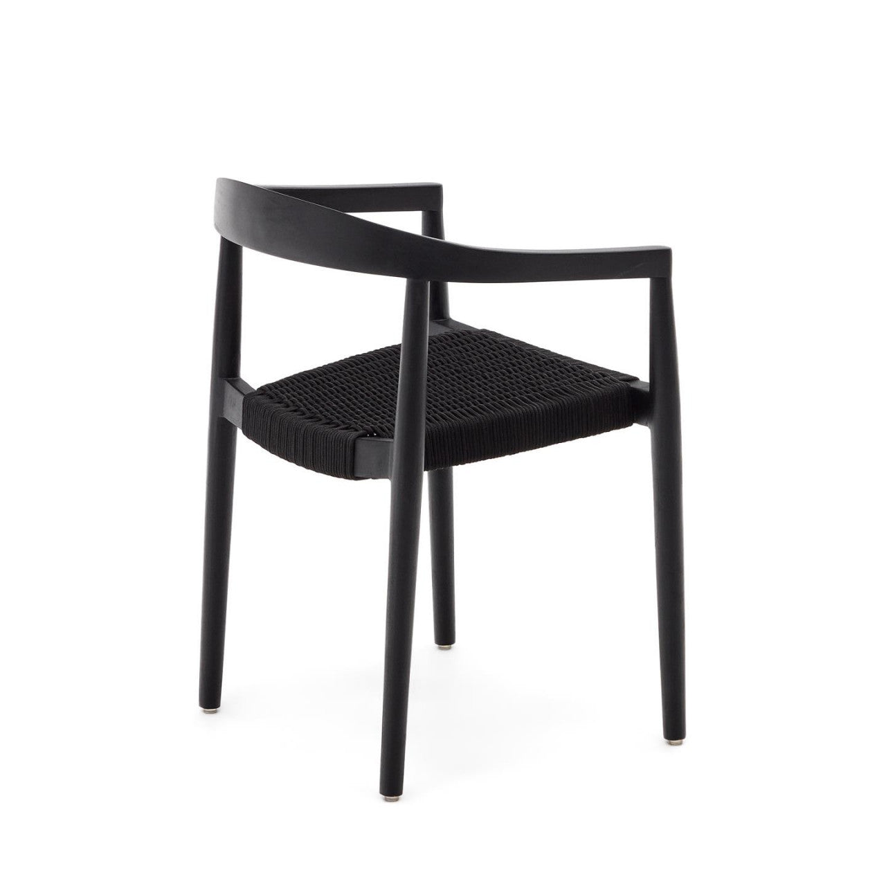 Scaun exterior dining negru din lemn Ydalia Kave Home