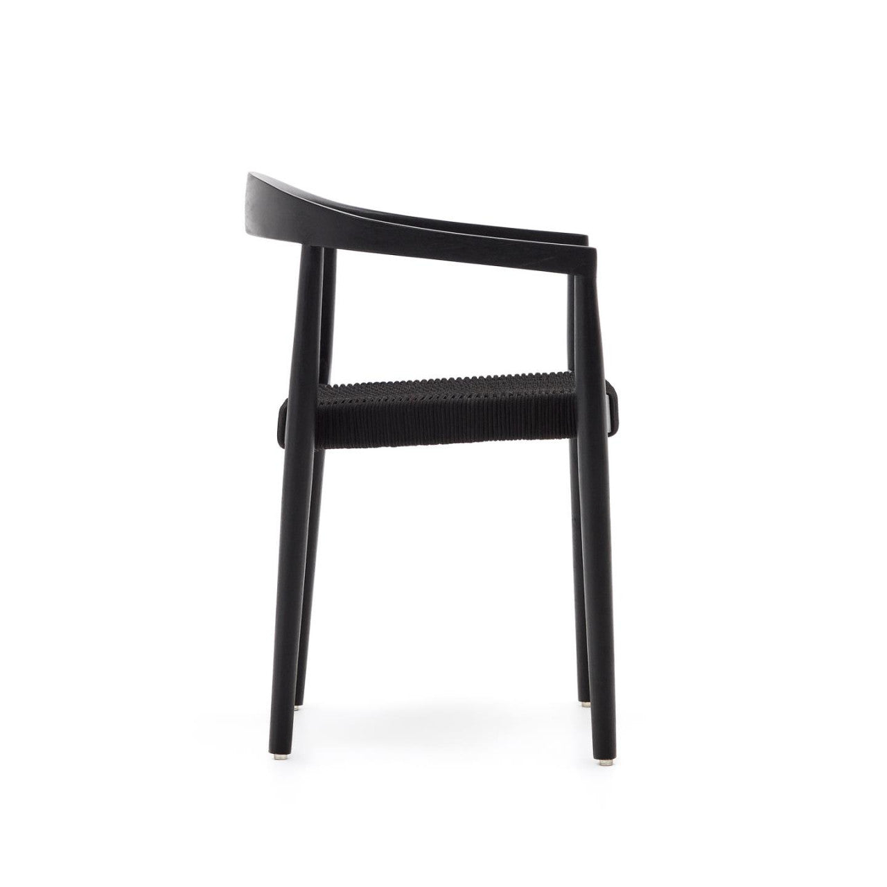 Scaun exterior dining negru din lemn Ydalia Kave Home
