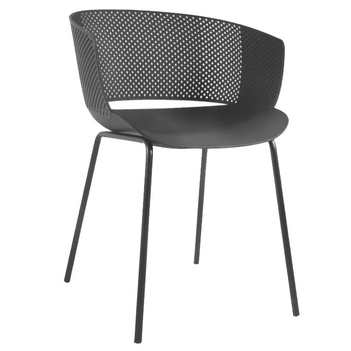 Scaun exterior dining negru din metal Yeray Kave Home